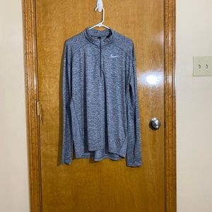 $65 NIKE Running Mens Dri-FIT Heather Gray 1/2 Zip Top - 857820-021 - L